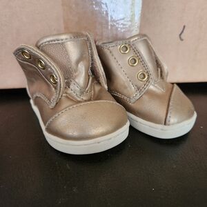 Toms Metallic Gold Baby Walker Shoes